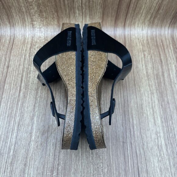 Birkenstock Gizeh Patent Black Birko Flor Patent Women EU 39 Size 8 New Reg Fit - Picture 7 of 9